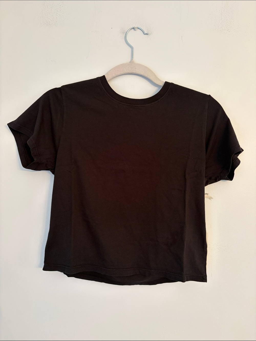 Mate the Label Cropped Shrunken Crewneck Tee in Black NWT
